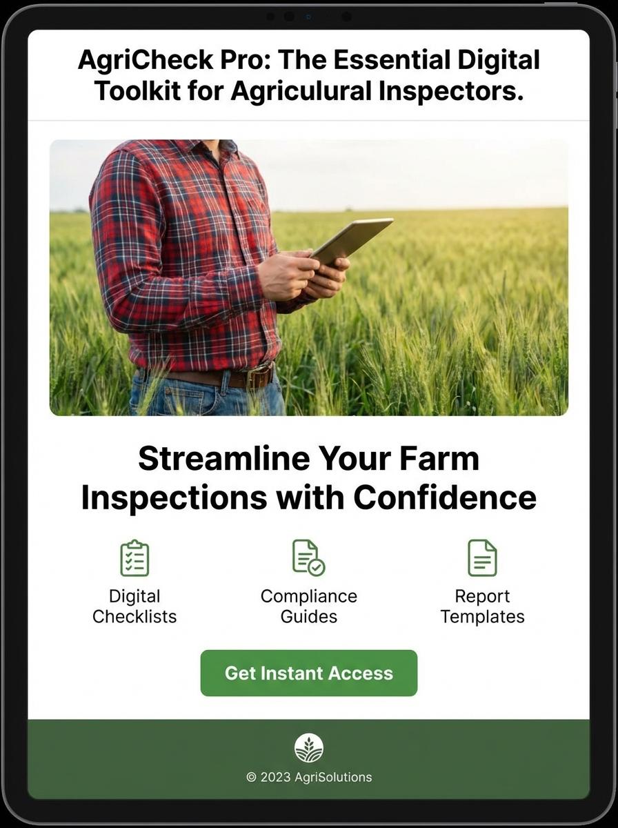 Landing page for digital product Agricultural inspector