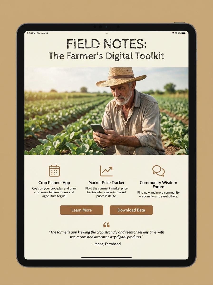 Landing page for digital product Agricultural laborer