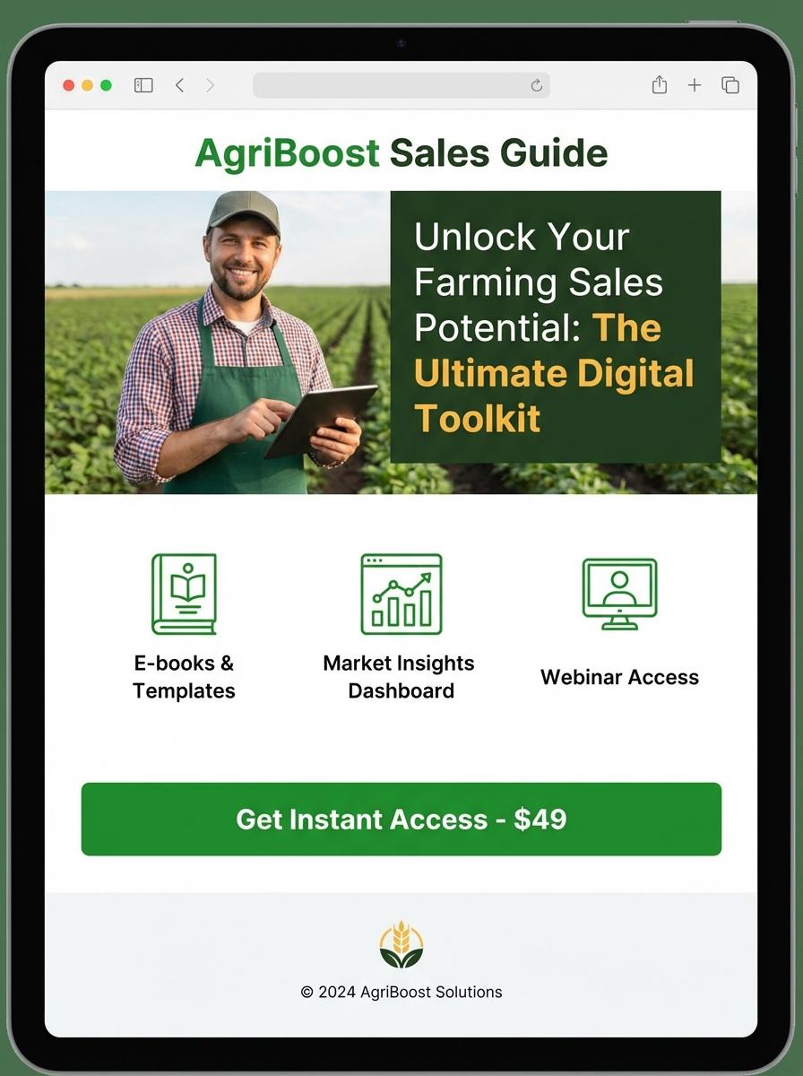 Landing page for digital product Agricultural salesperson