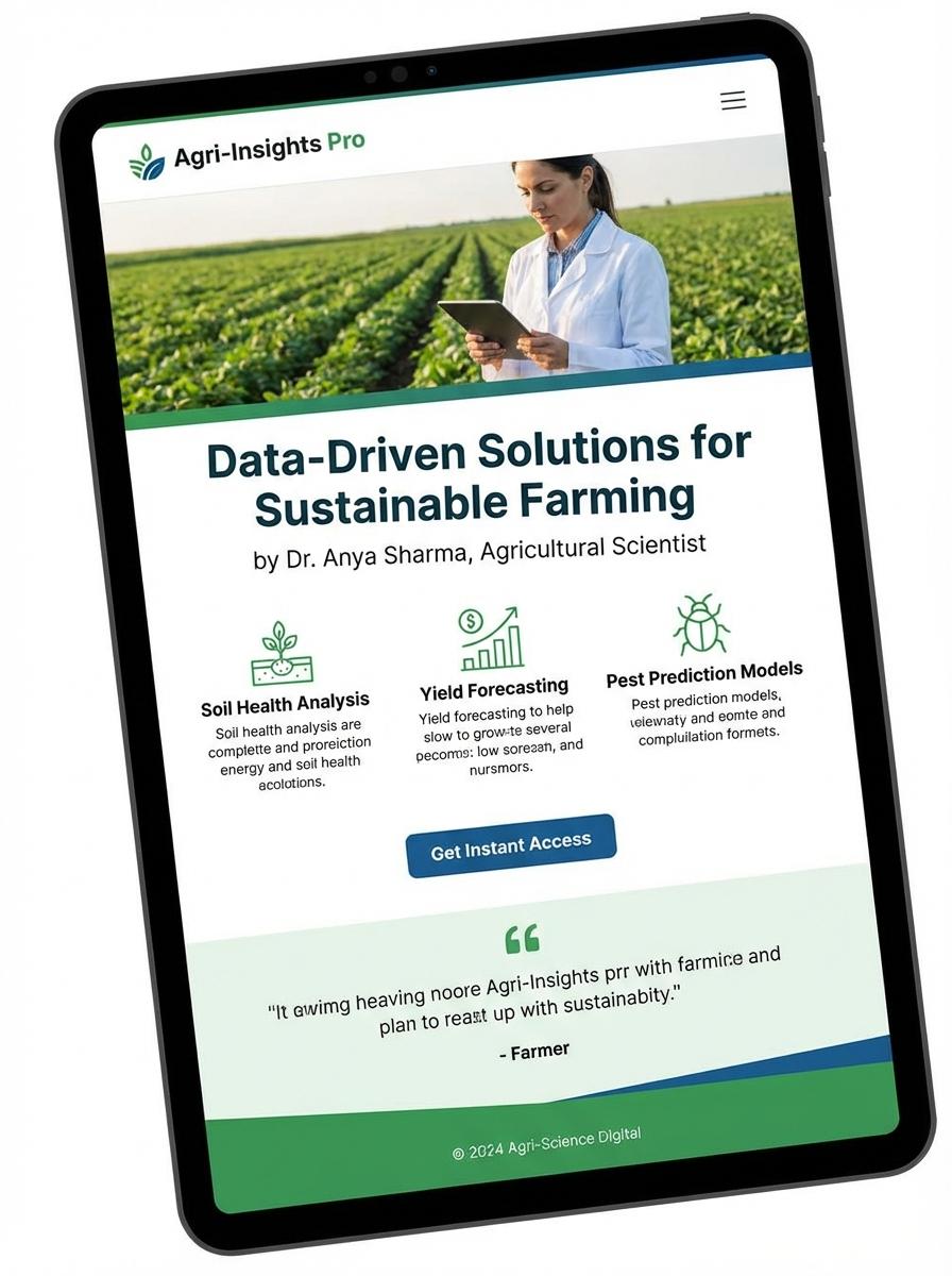 Landing page for digital product Agricultural scientist