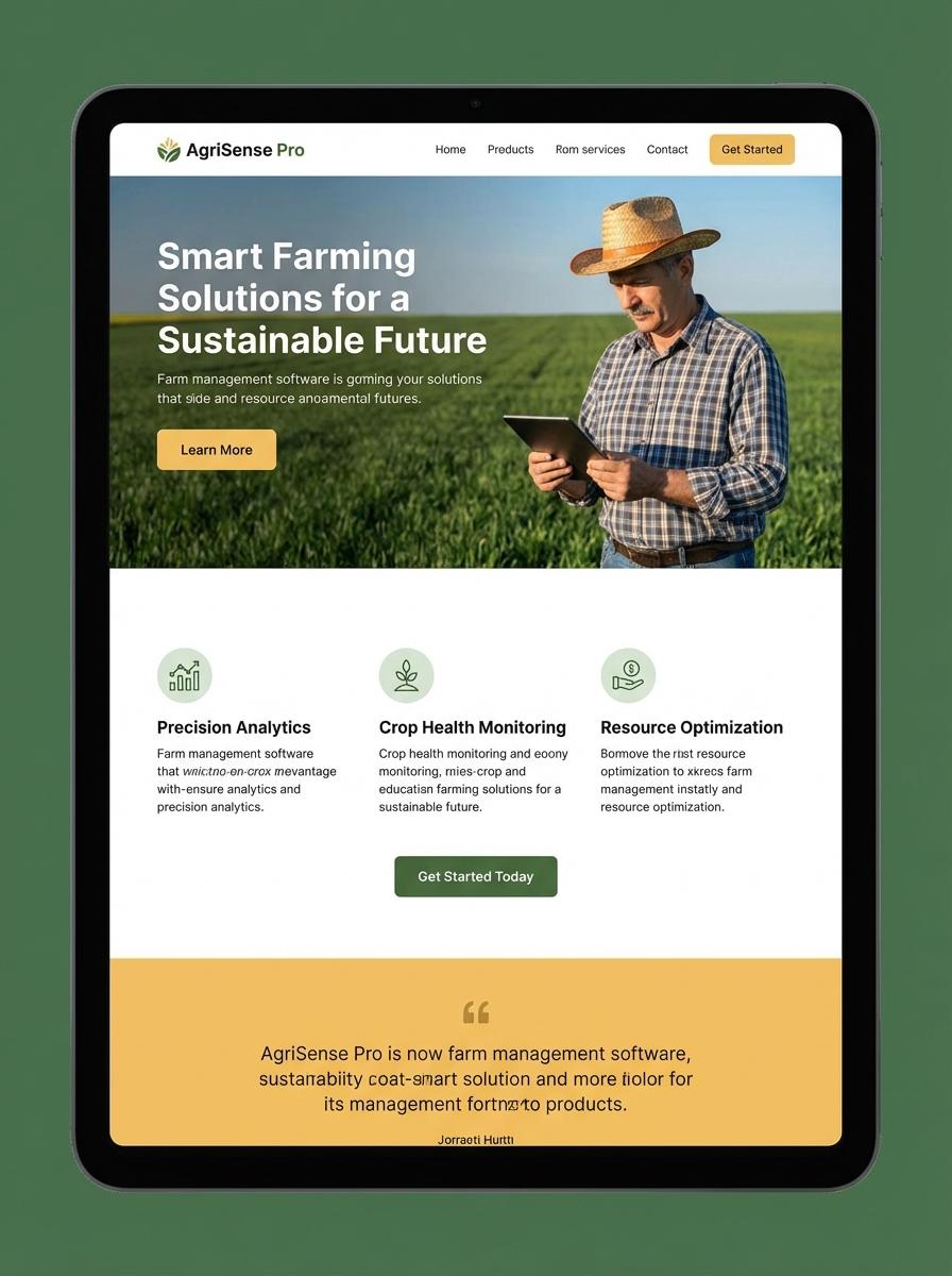 Landing page for digital product in Making Digital Products in Agriculture Industry