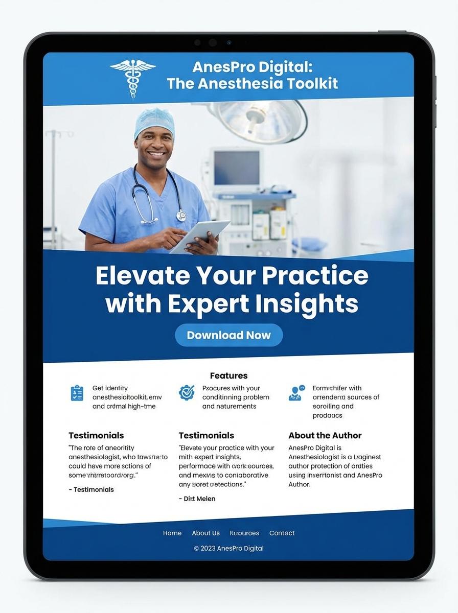 Landing page for digital product Anesthesiologist