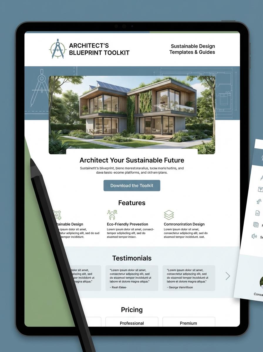 Landing page for digital product Architect