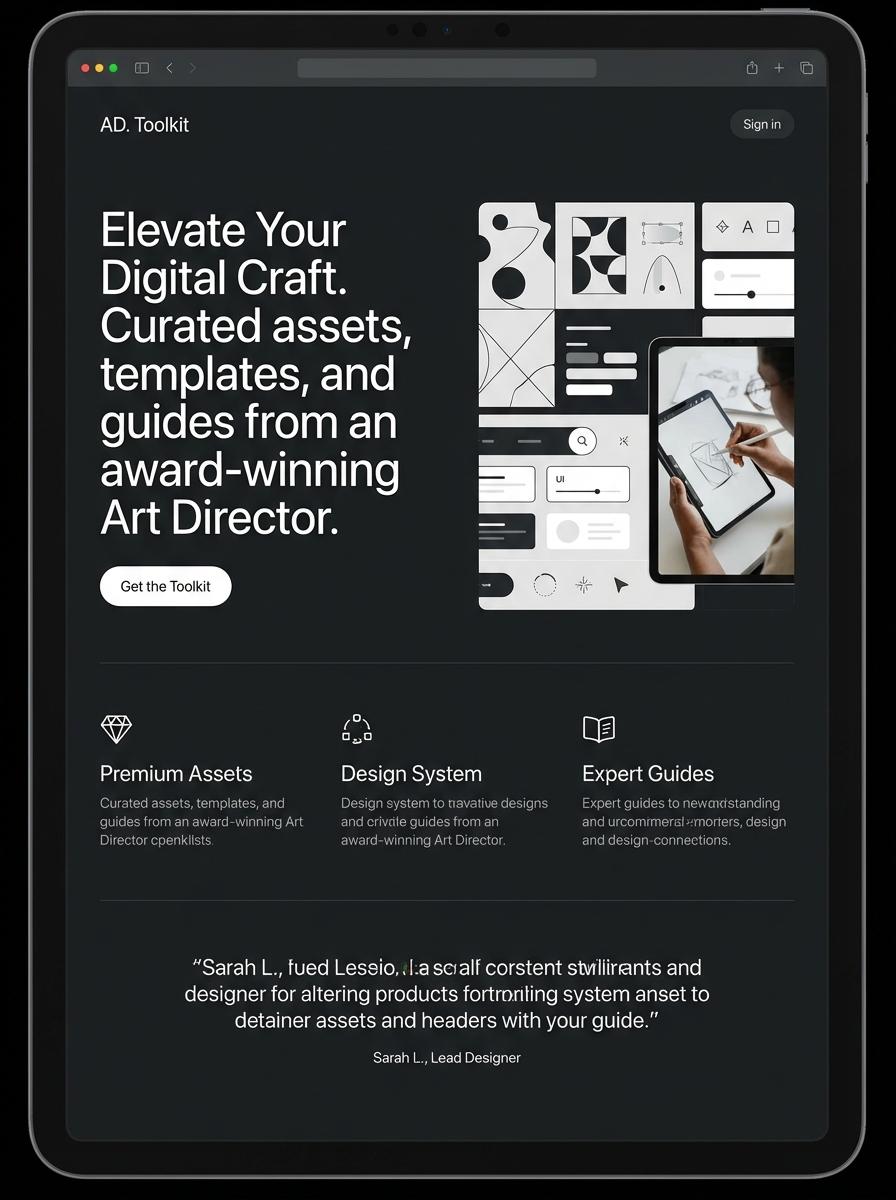 Landing page for digital product art director