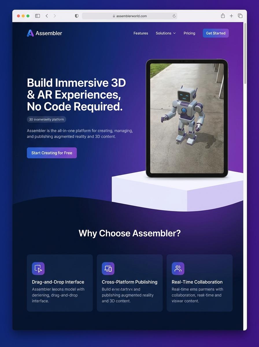 Landing page for digital product Assembler