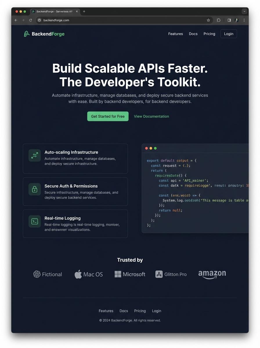 Landing page for digital product Back-end developer