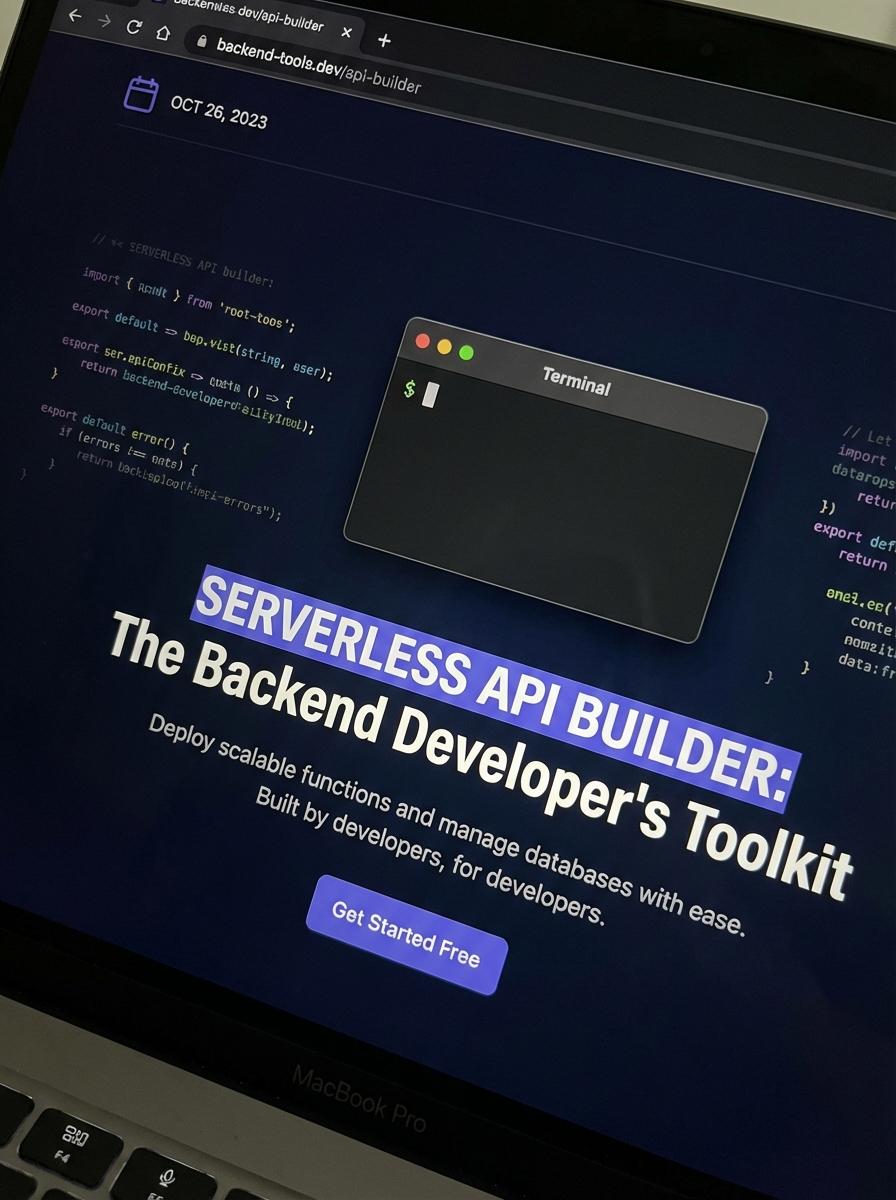 Landing page for digital product Backend developer