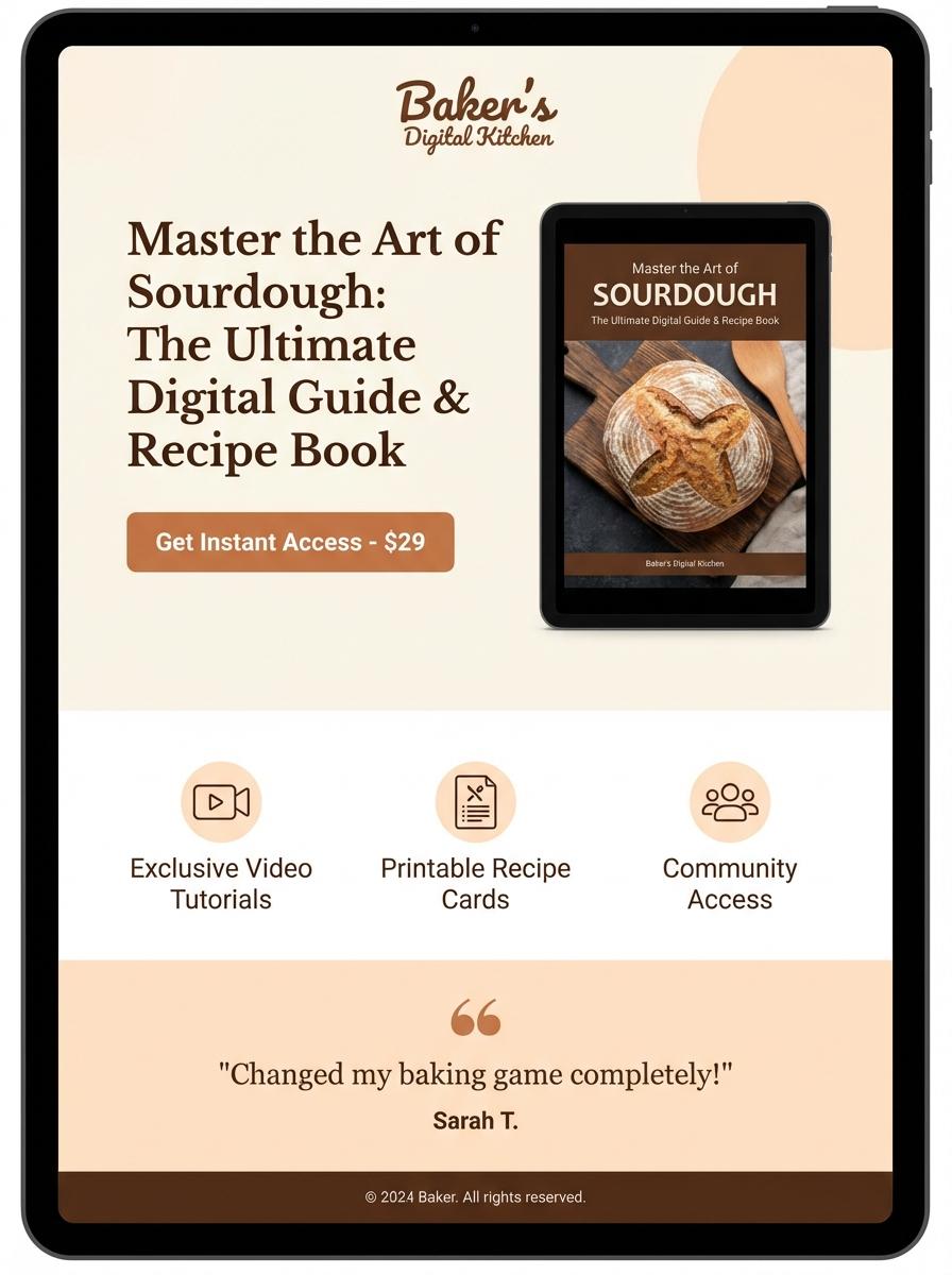 Landing page for digital product Baker