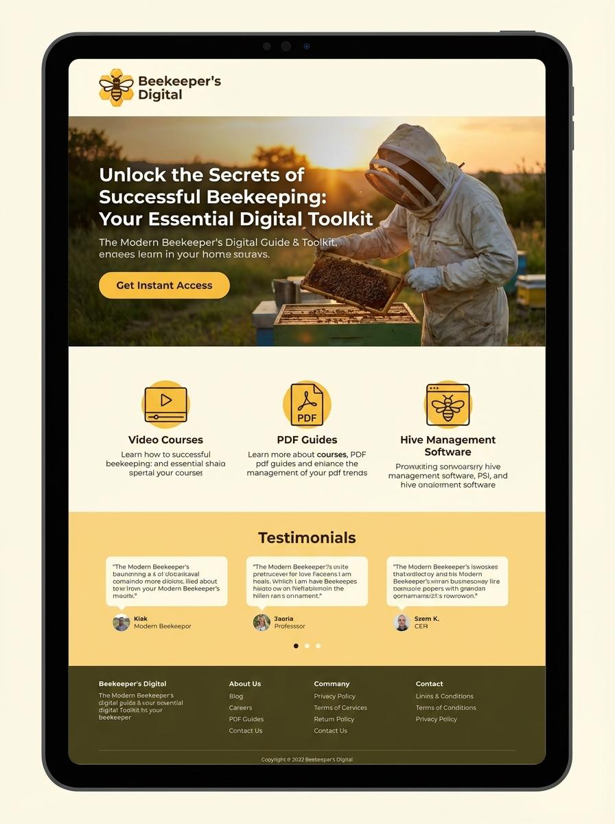 Landing page for digital product beekeeper