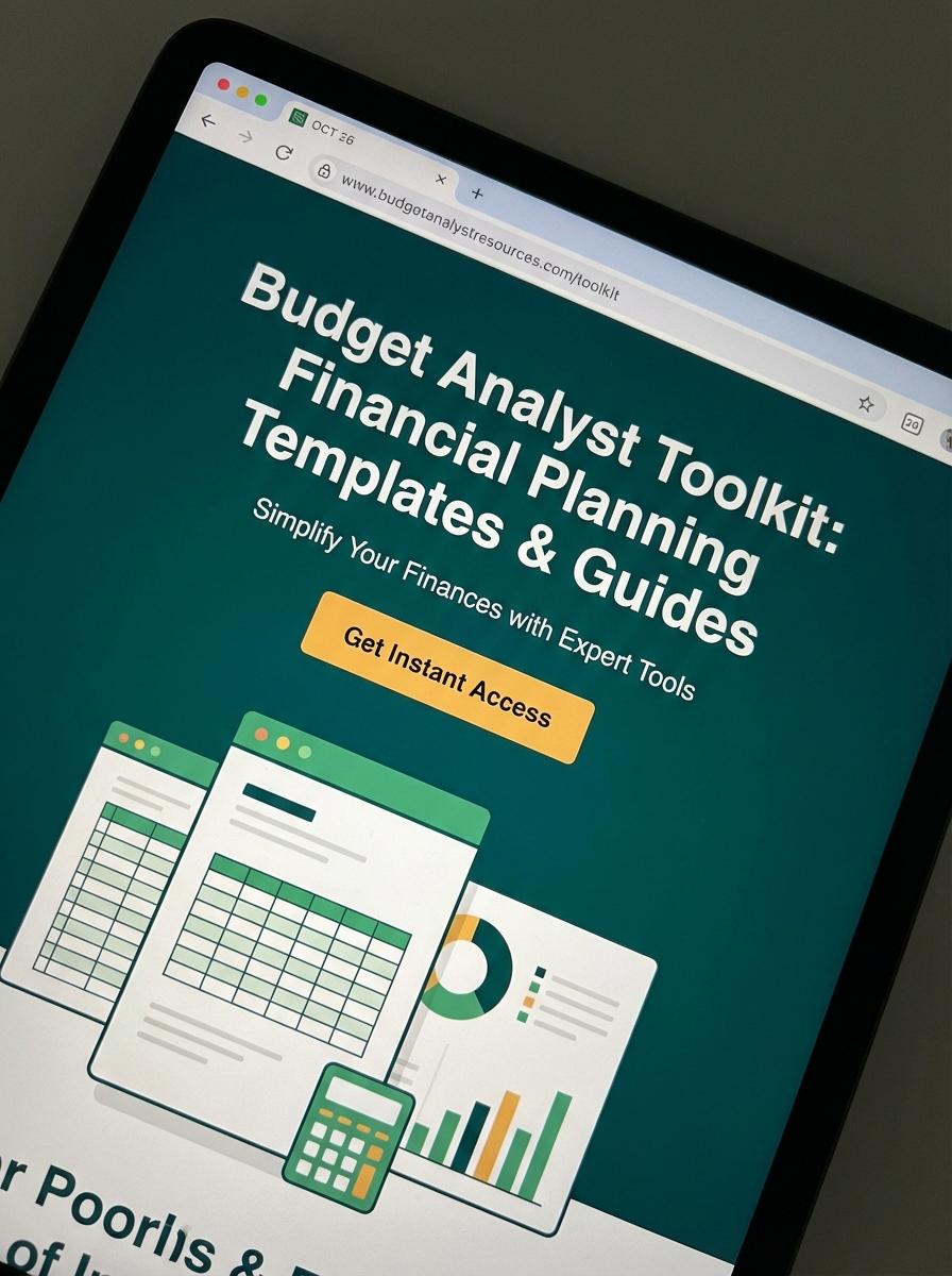 Landing page for digital product Budget analyst