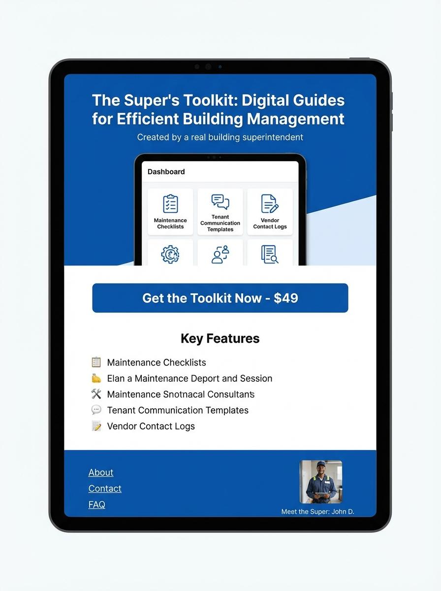 Landing page for digital product Building superintendent
