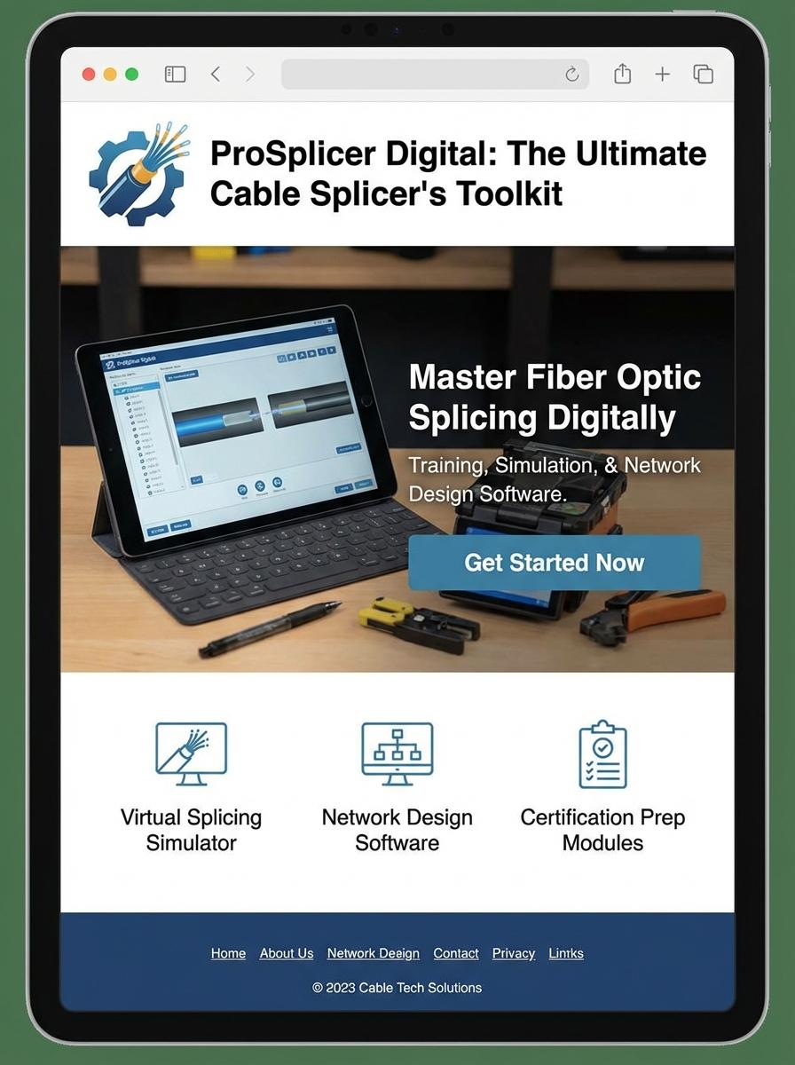 Landing page for digital product Cable splicer