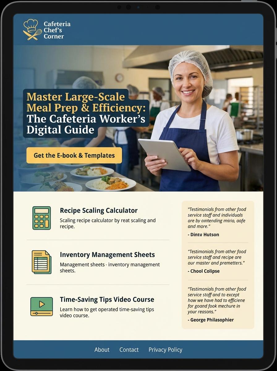 Landing page for digital product Cafeteria worker
