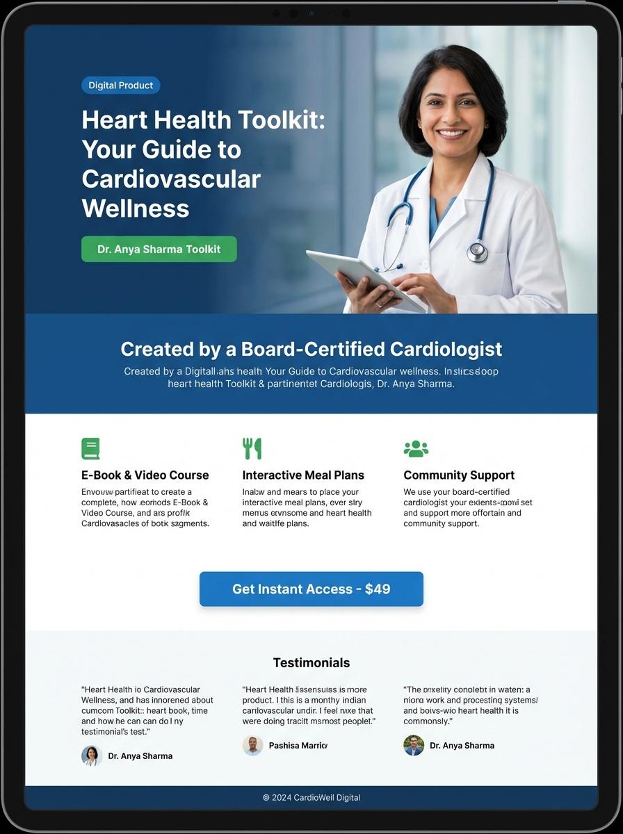 Landing page for digital product Cardiologist