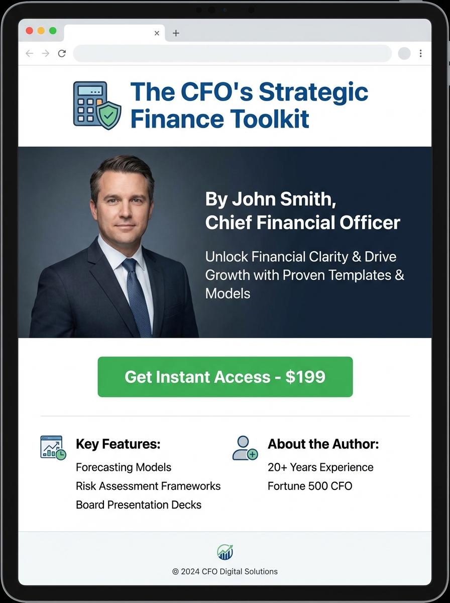 Landing page for digital product Chief financial officer