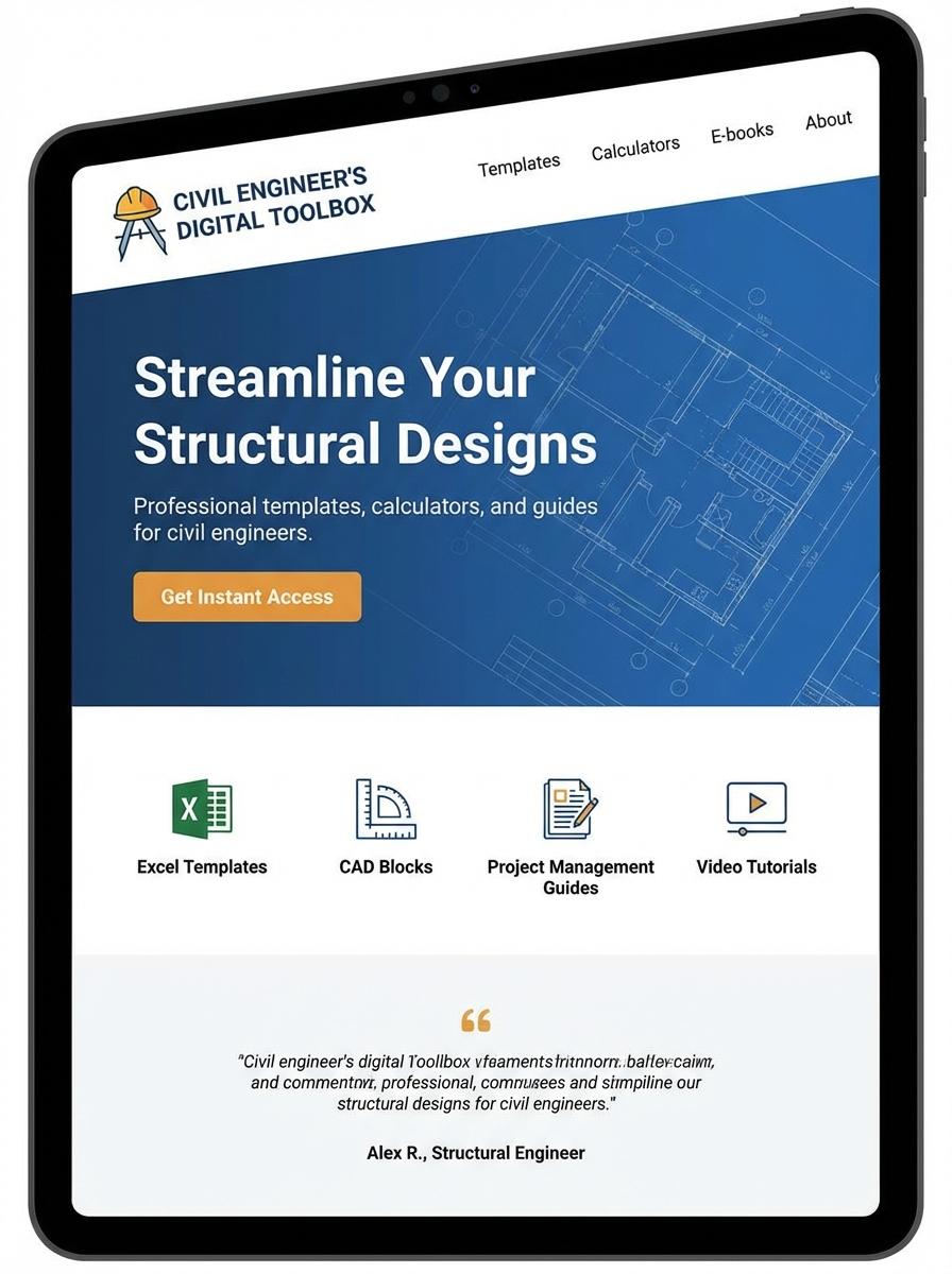 Landing page for digital product Civil engineer