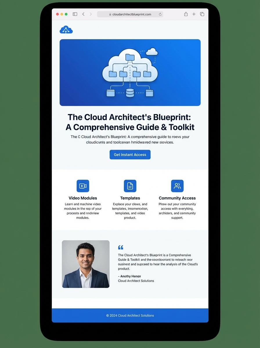 Landing page for digital product Cloud architect