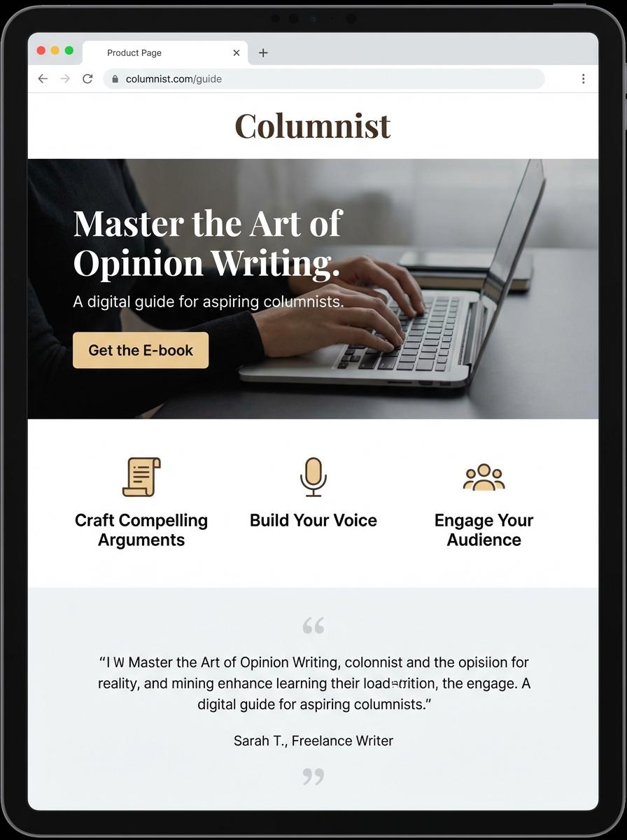 Landing page for digital product Columnist