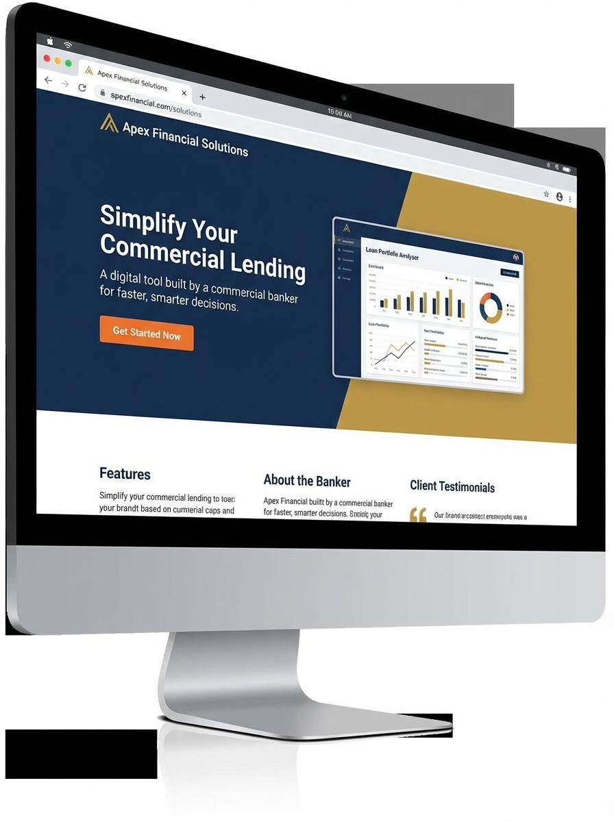 Landing page for digital product Commercial banker