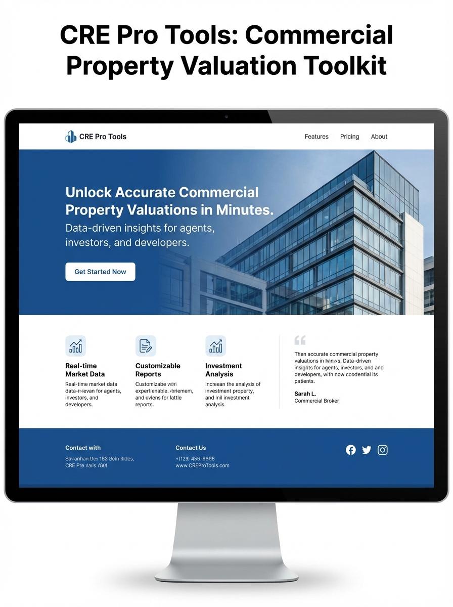 Landing page for digital product Commercial Real Estate Agent