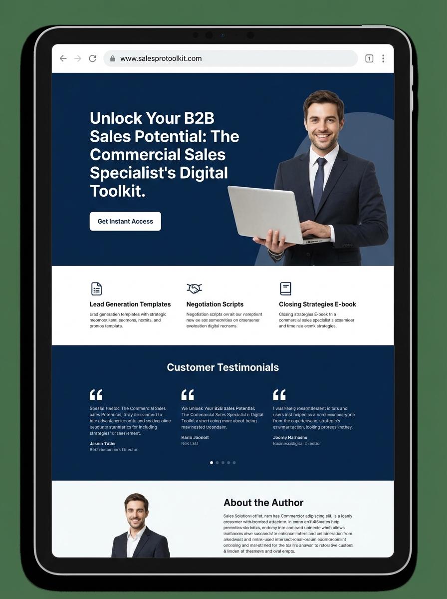 Landing page for digital product Commercial Sales Specialist