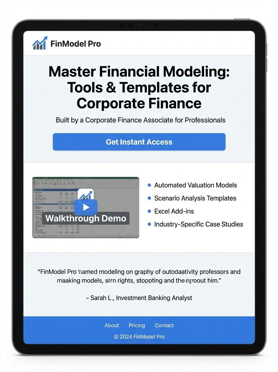Landing page for digital product Corporate finance associate
