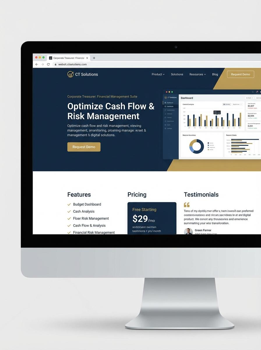 Landing page for digital product Corporate treasurer