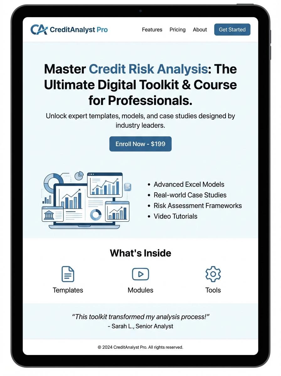 Landing page for digital product Credit analyst