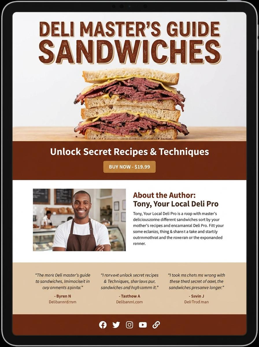Landing page for digital product Deli worker