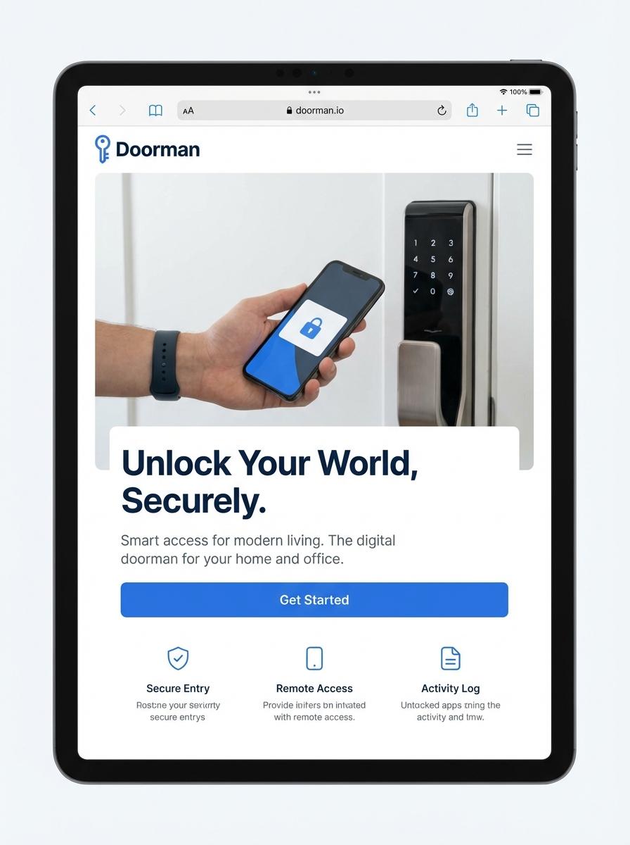 Landing page for digital product Doorman