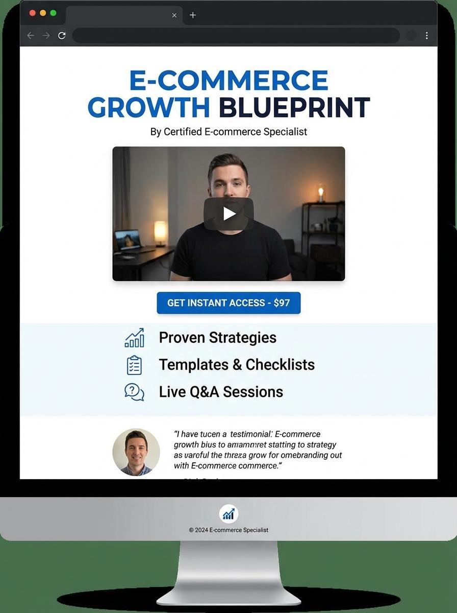 Landing page for digital product E-commerce specialist