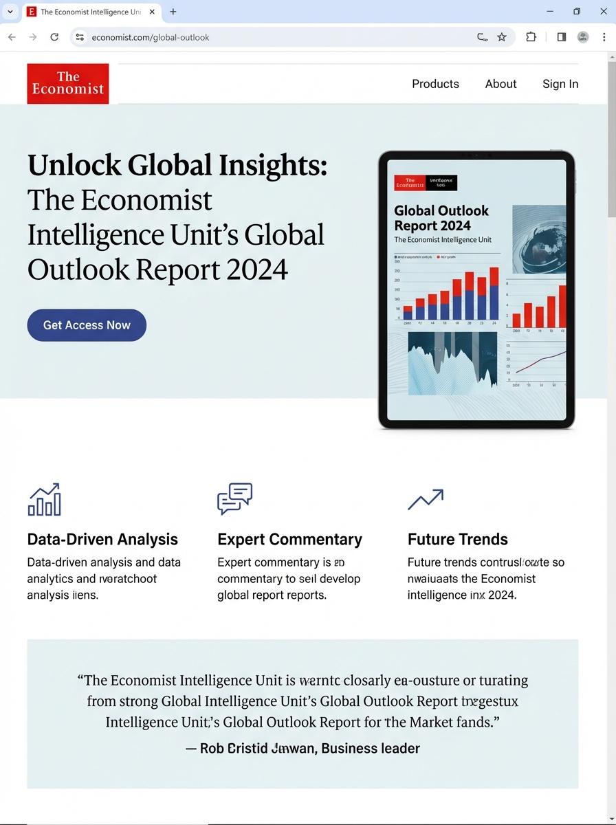 Landing page for digital product Economist