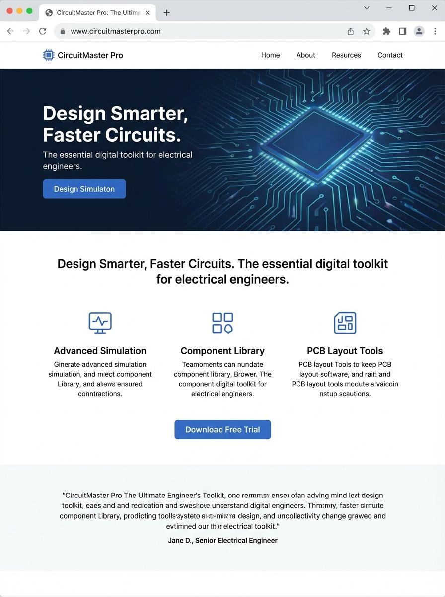 Landing page for digital product Electrical engineer