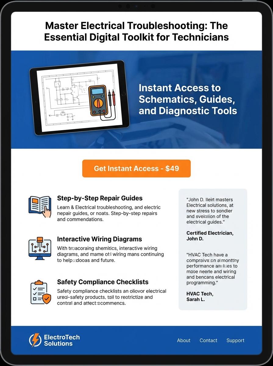 Landing page for digital product Electrical technician