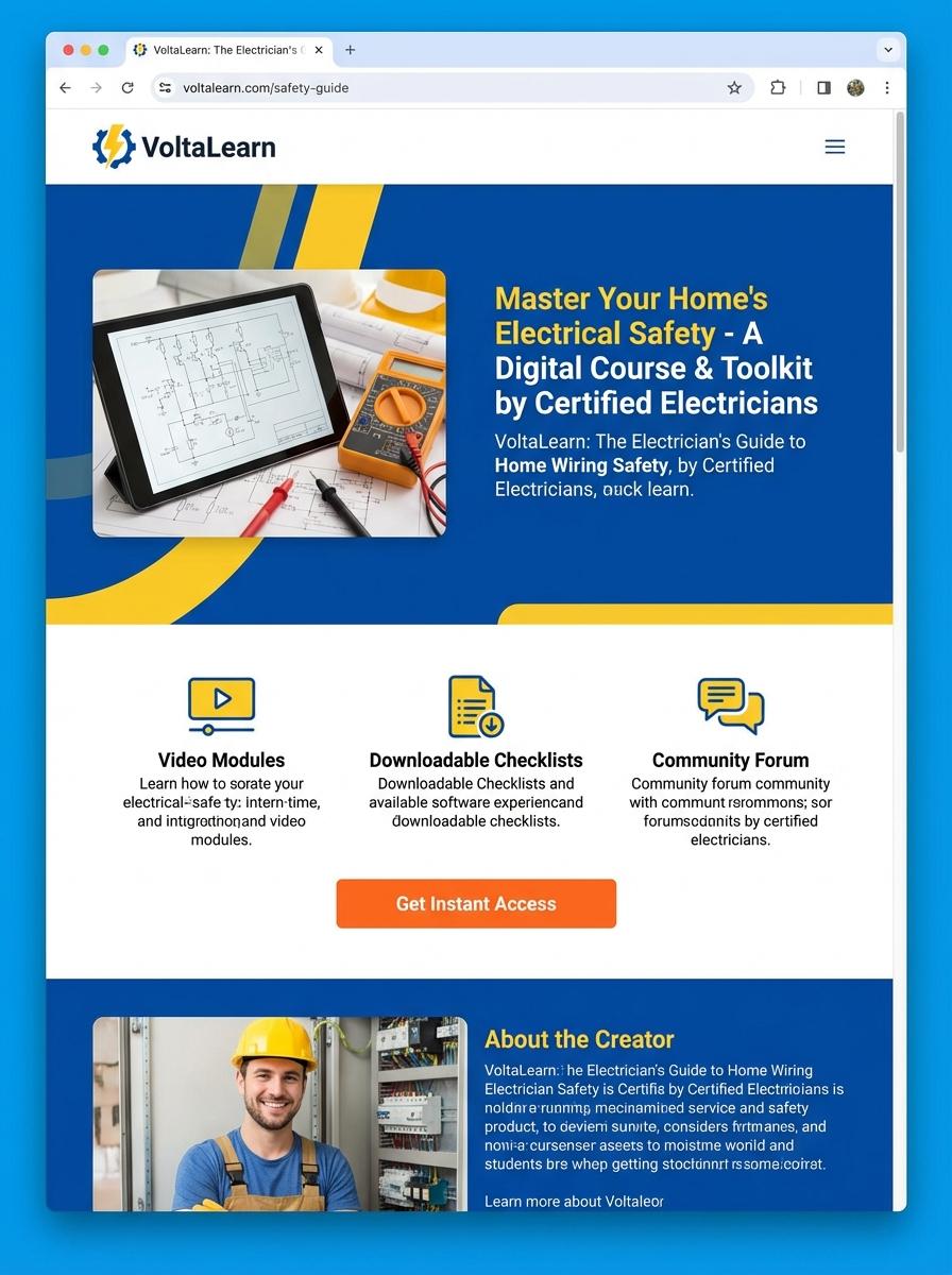 Landing page for digital product Electrician