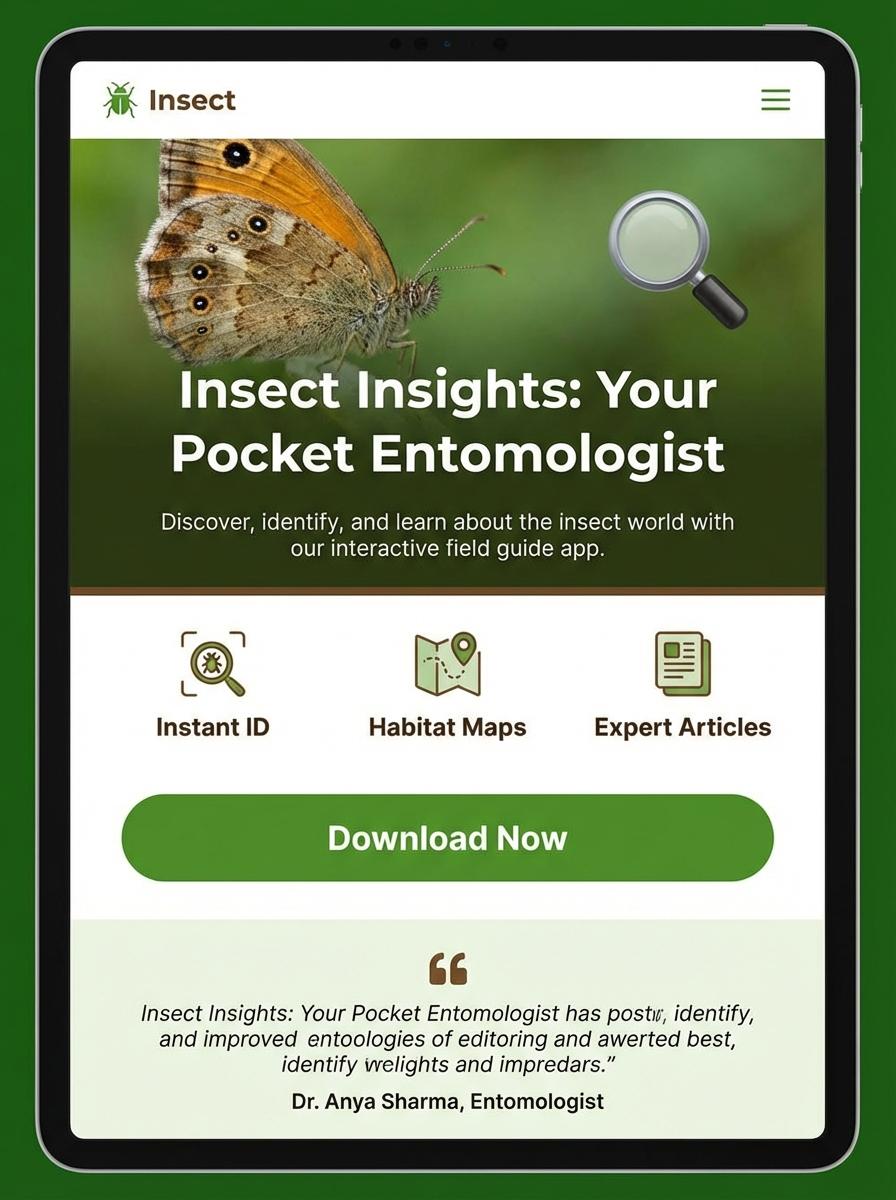 Landing page for digital product entomologist