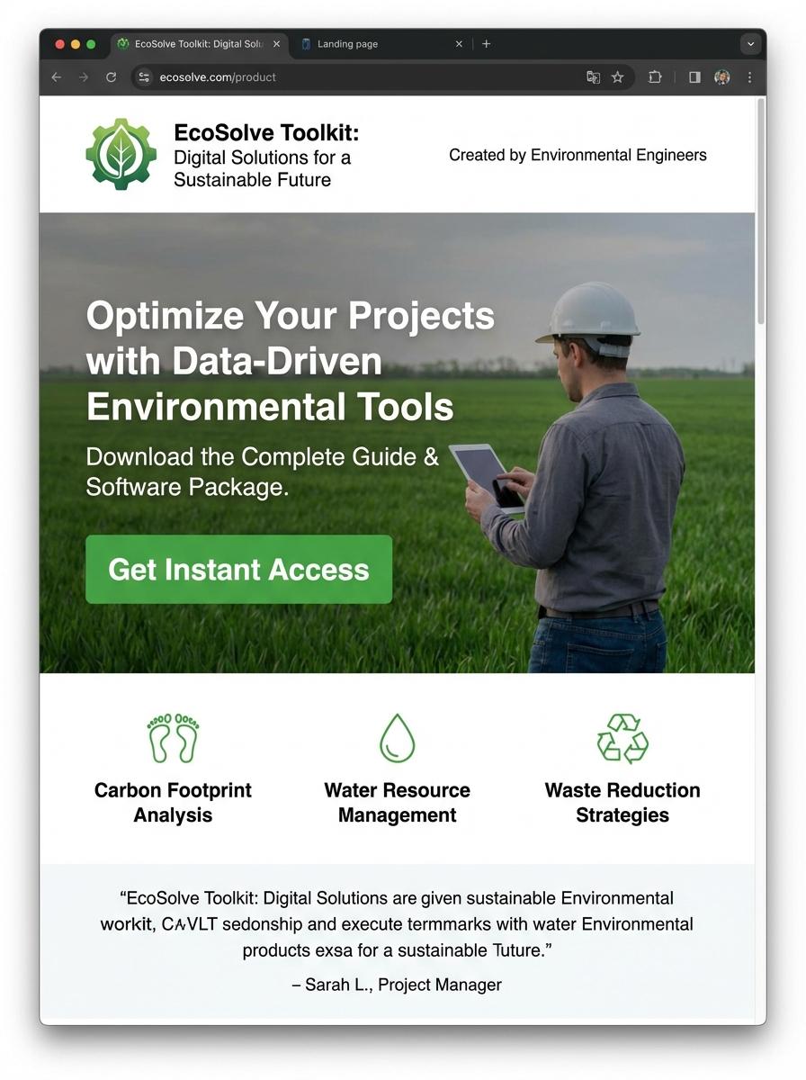 Landing page for digital product Environmental engineer