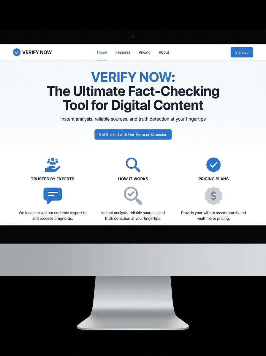 Landing page for digital product Fact-checker