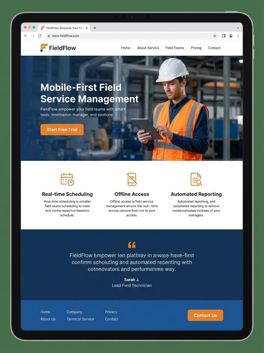 Landing page for digital product Field engineer
