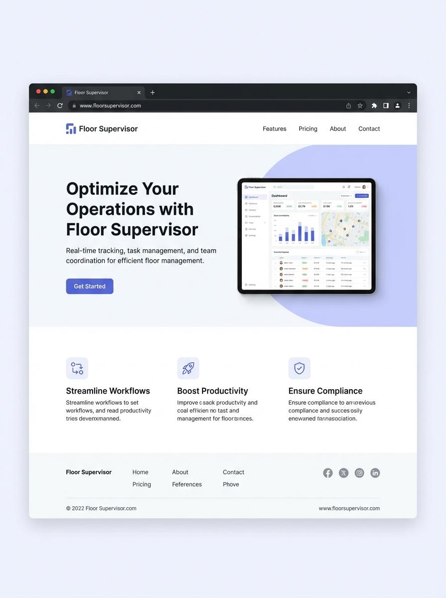 Landing page for digital product Floor Supervisor