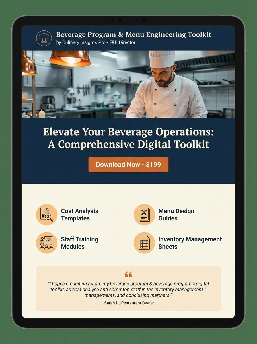 Landing page for digital product Food and beverage director