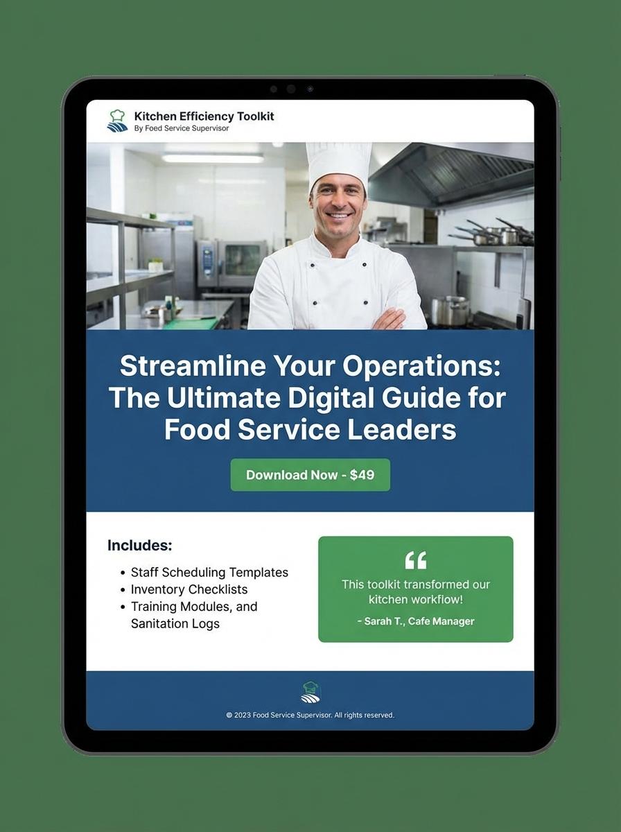 Landing page for digital product Food Service Supervisor