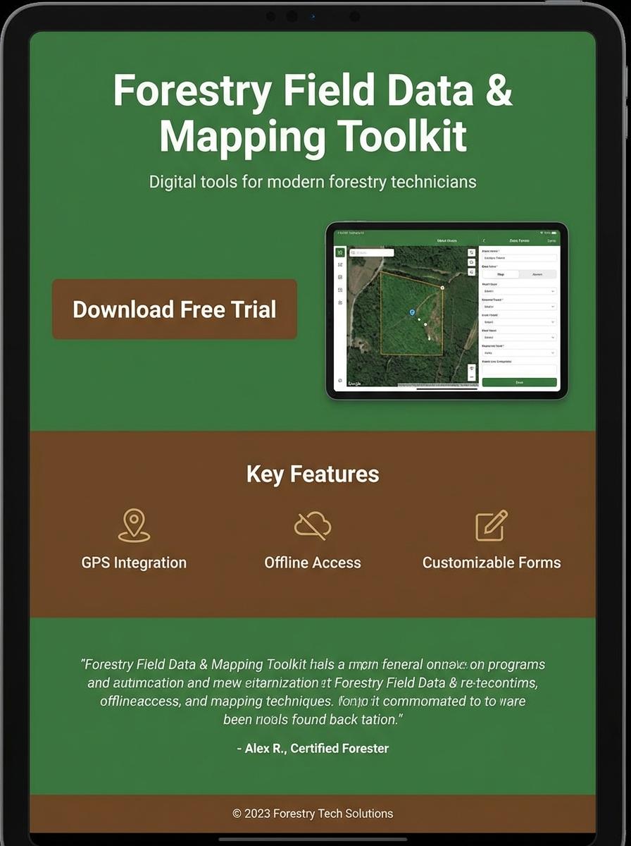 Landing page for digital product forestry technician