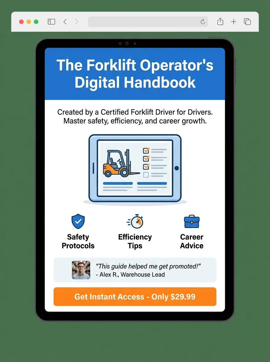 Landing page for digital product Forklift driver