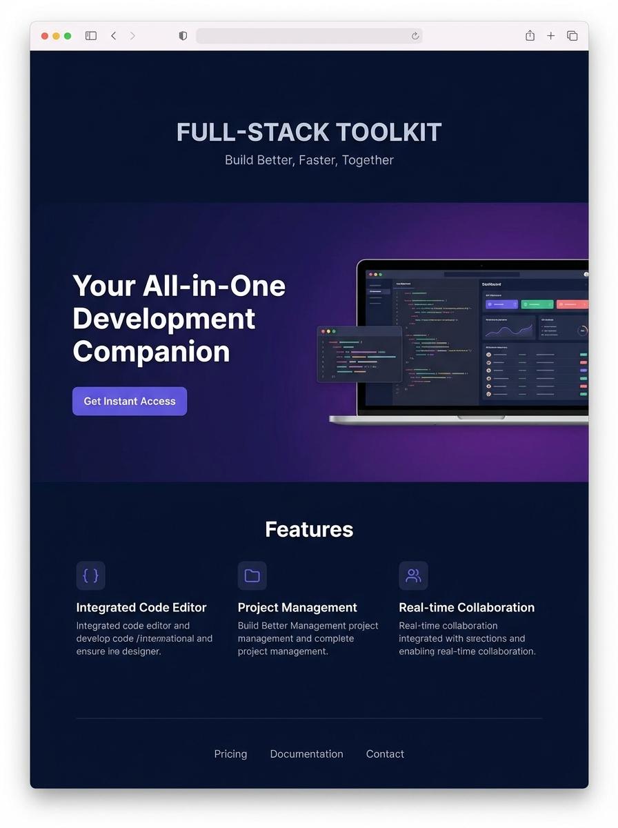 Landing page for digital product Full-stack developer