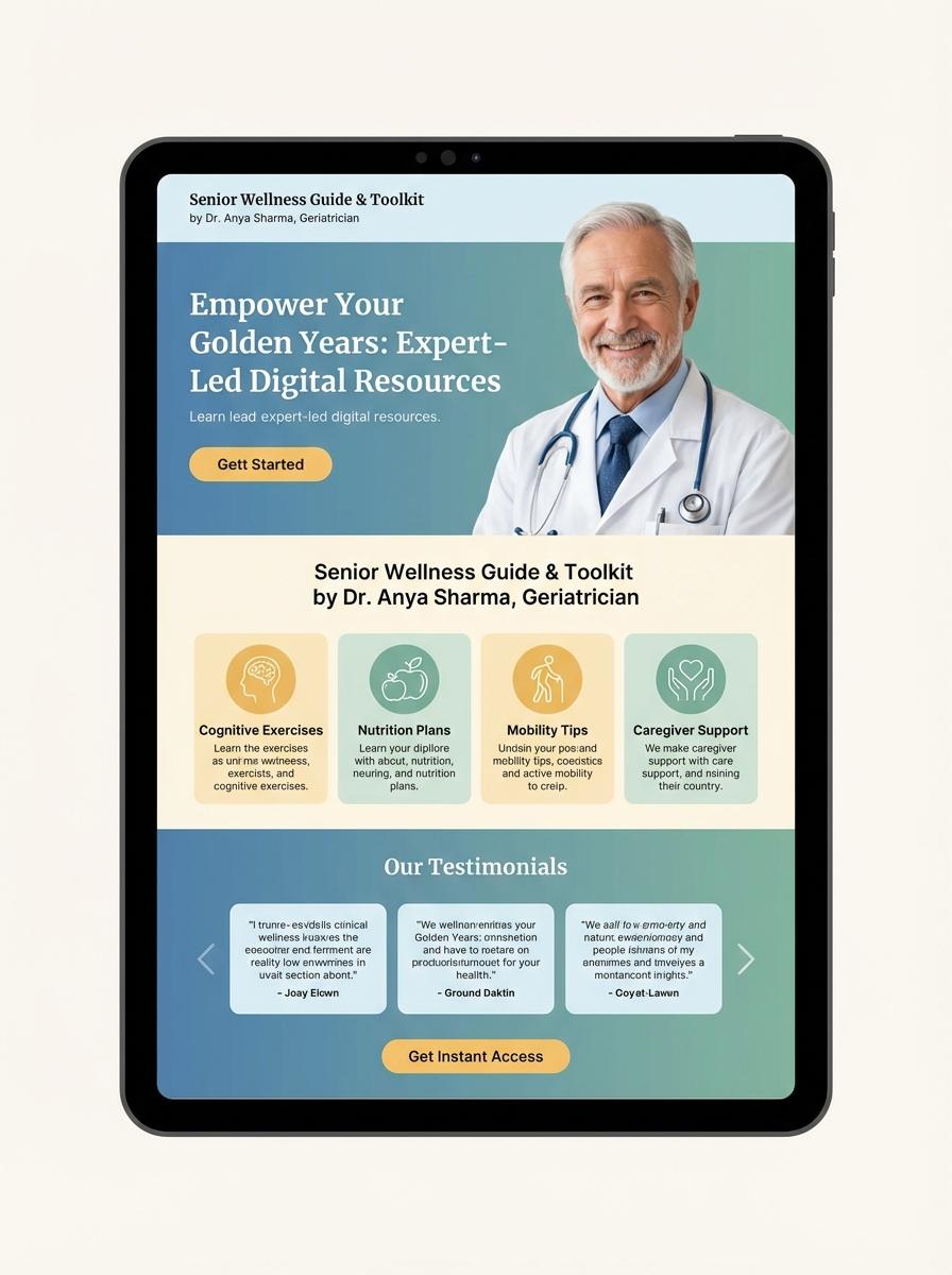 Landing page for digital product Geriatrician