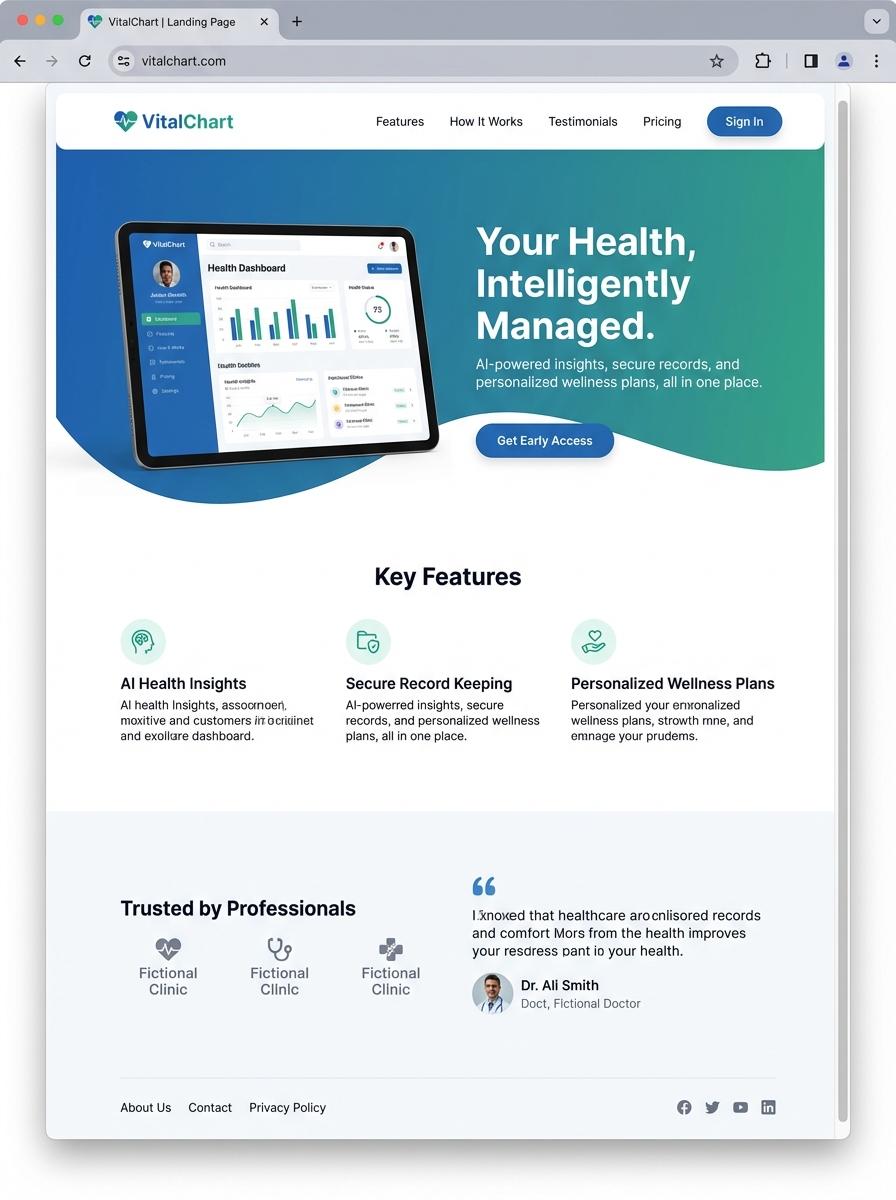 Landing page for digital product in Making Digital Products in Healthcare Industry