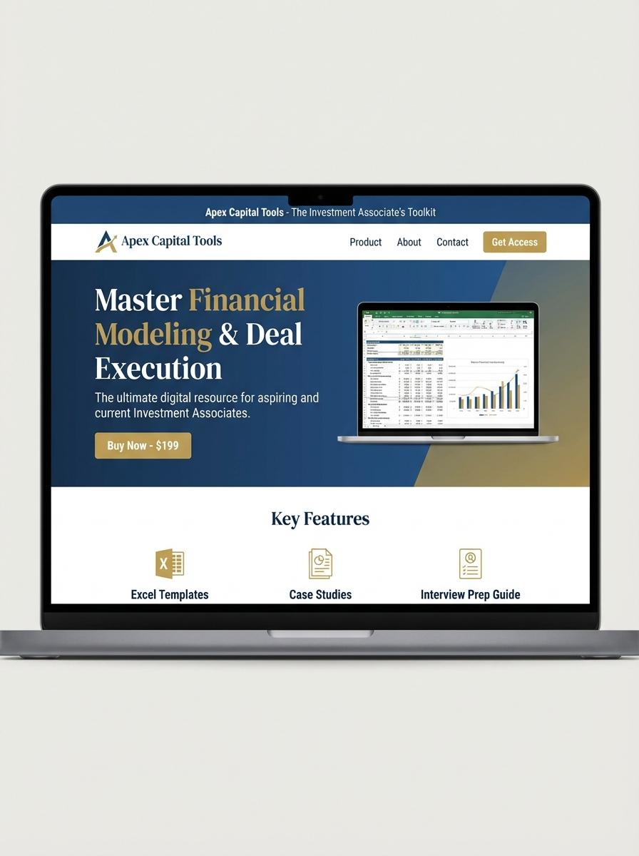 Landing page for digital product Investment associate