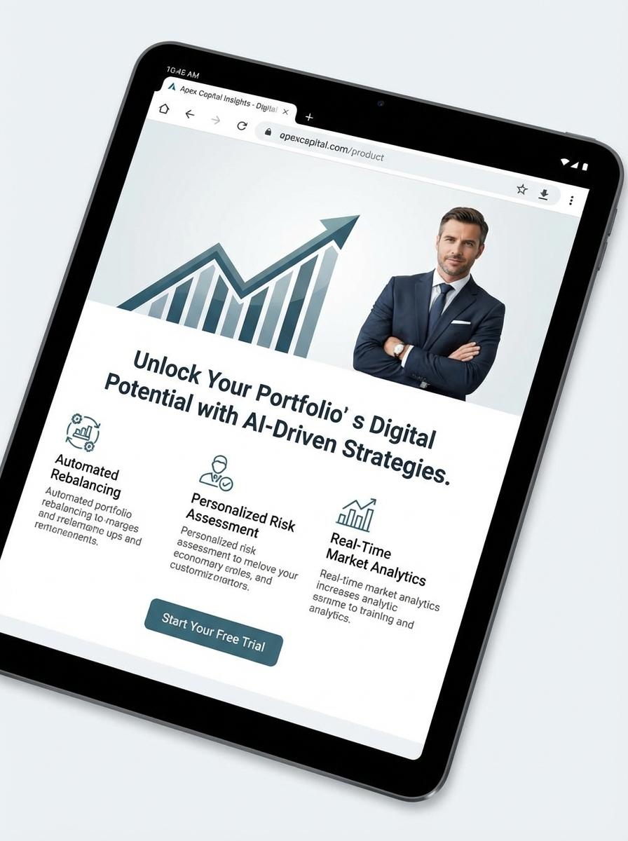 Landing page for digital product Investment manager