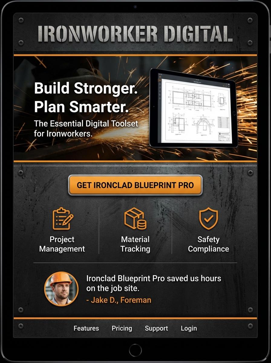 Landing page for digital product Ironworker